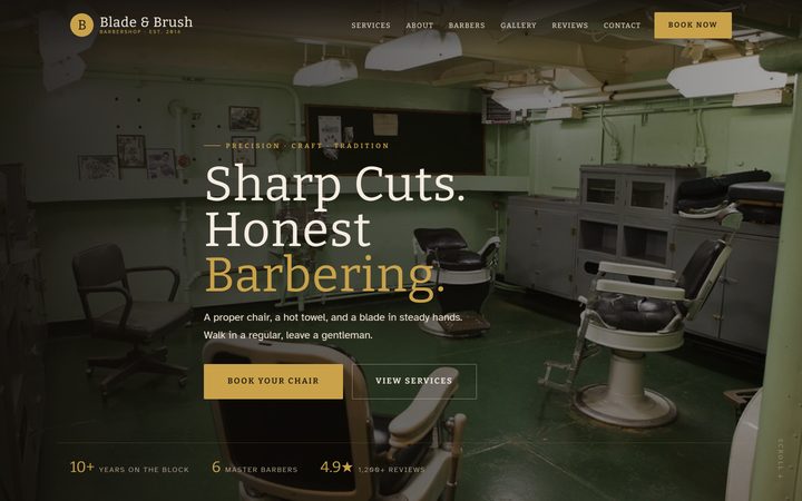The Blade & Brush front-end