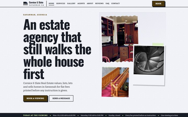 The Cornice & Slate Real Estate front-end