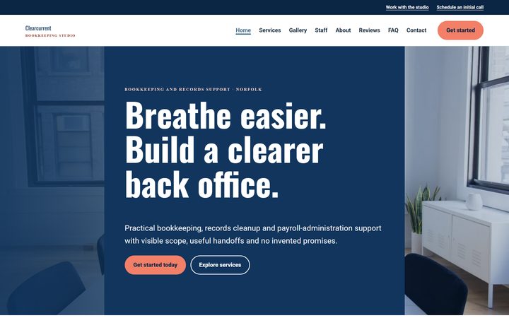 The Bookkeeping & Records Support Norfolk front-end