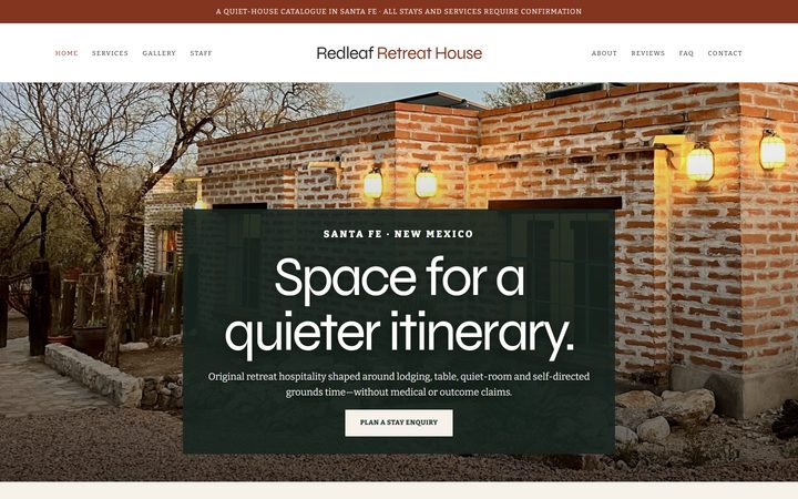 The Santa Fe Retreat Hospitality front-end
