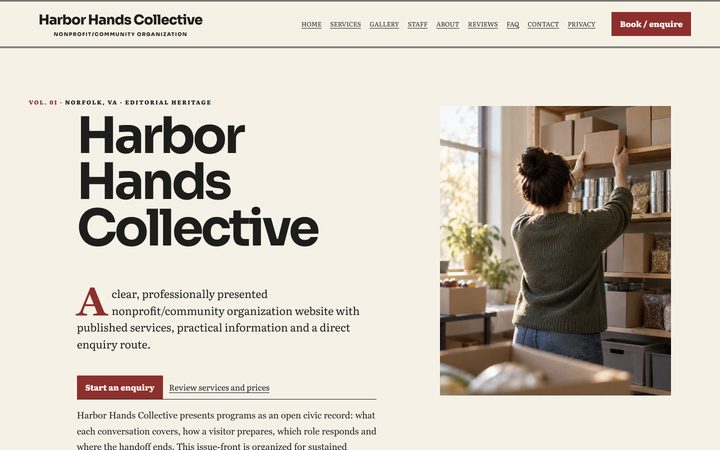The Harbor Hands Collective front-end