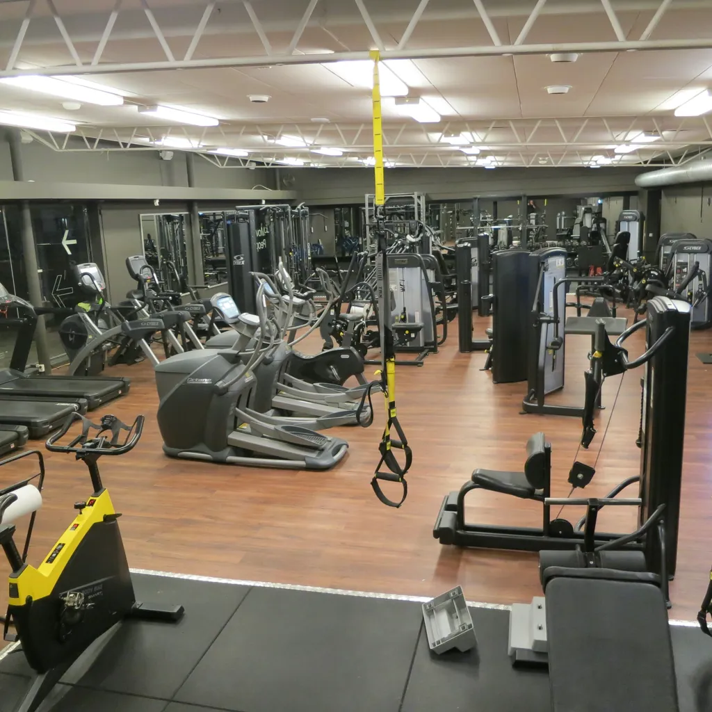 Square view of studio machines and open floor
