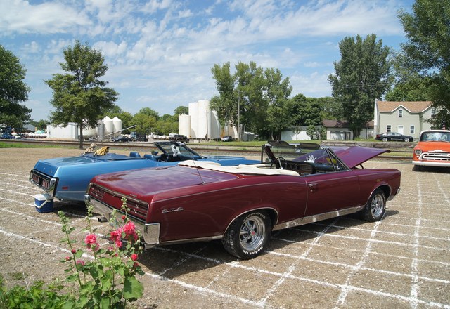 Vintage convertibles on the lawn