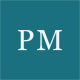 Monogram tile with the initials PM