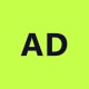 Monogram tile with the initials AD